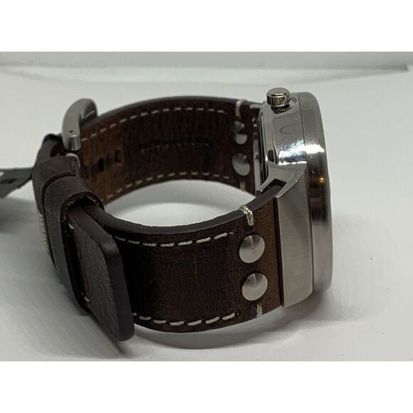 FRYE FR00004-02 Men\'s Brown Leather Analog Cream Dial Quartz Wrist Watch LW4